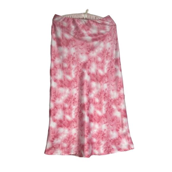 Altar’d State- Midi Silky Slip Skirt- Pink and white - Size Medium- tie dye - Picture 1 of 8